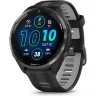 Часы GARMIN FORERUNNER 965 CARBON GRAY DLC TITANIUM BEZEL WITH BLACK CASE AND BLACK/POWDER GRAY SILICONE BAND 010-02809-10