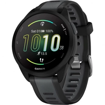 Смарт-часы GARMIN FORERUNNER 165 MUSIC, черный/сланцево-серый силиконовый ремешок