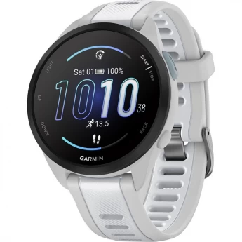 Смарт-часы GARMIN FORERUNNER 165, силиконовый ремешок цвета туманно-серый/белый камень
